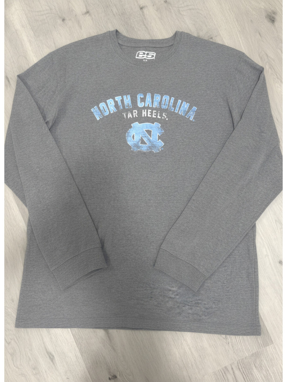 e5 Men's Long Sleeve North Carolina Tar Heels Graphic T-Shirt Gray XXL